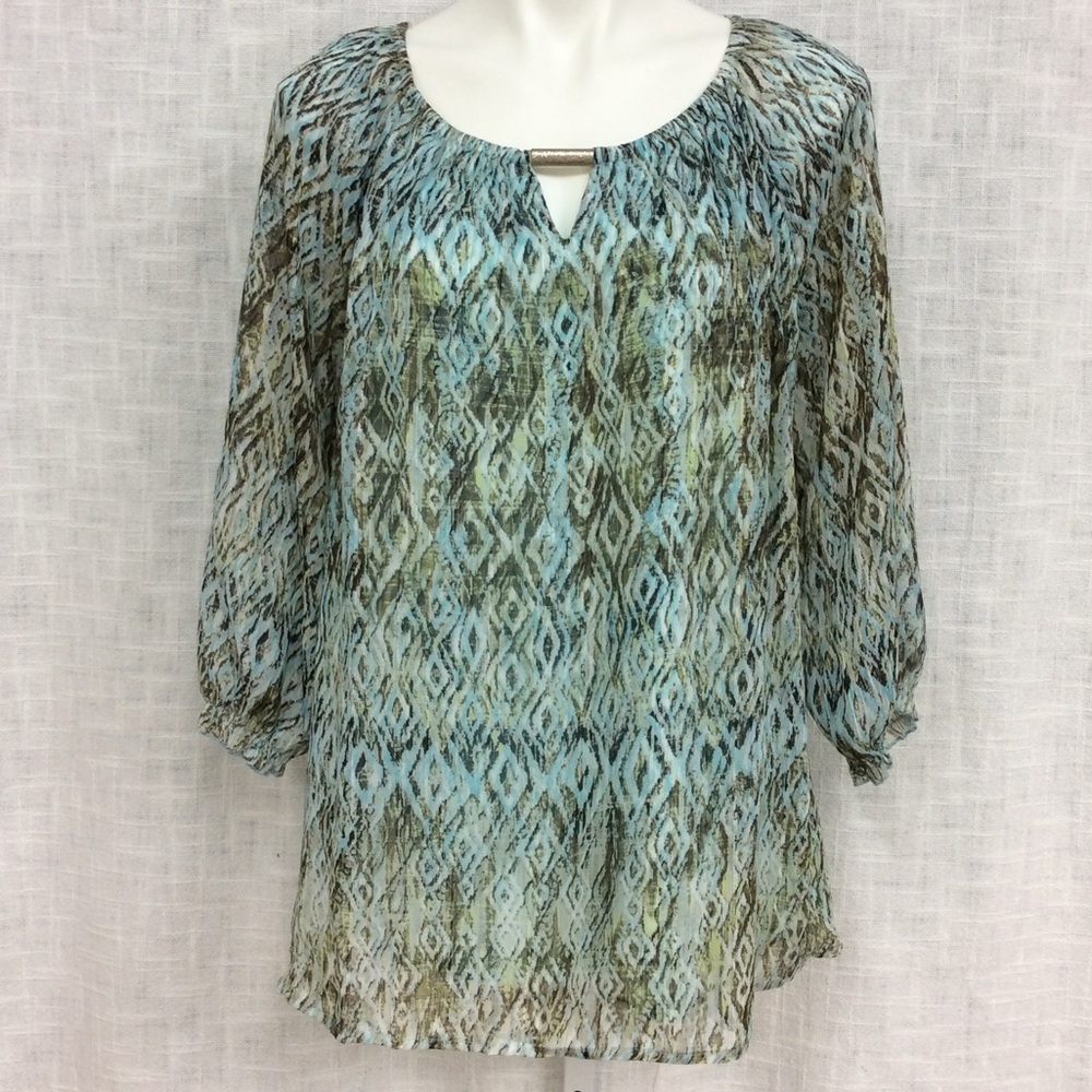 Dress Barn Woman 1X Multicolored Top